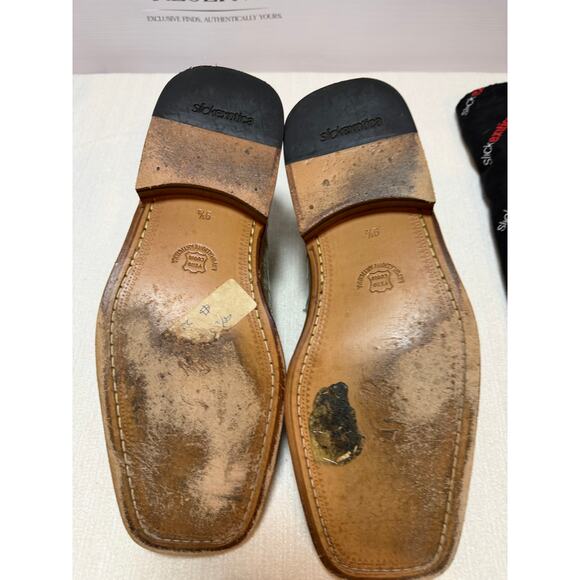 Slick Exotica Cary Genuine Crocodile Oxford Shoes Powder Blue Size 9.5 Italy - Picture 7 of 7